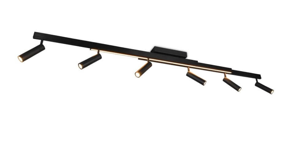 Spot LED 6 lumières Zeno noir Trio 4017807627312