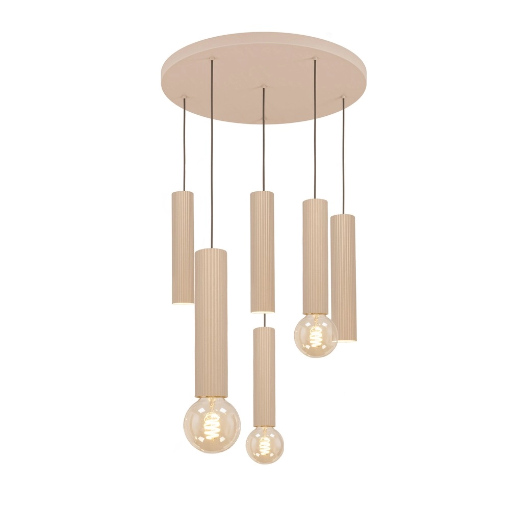 Lampe pendante de conception Fariolo brun sable 6 lumières Ø 48cm