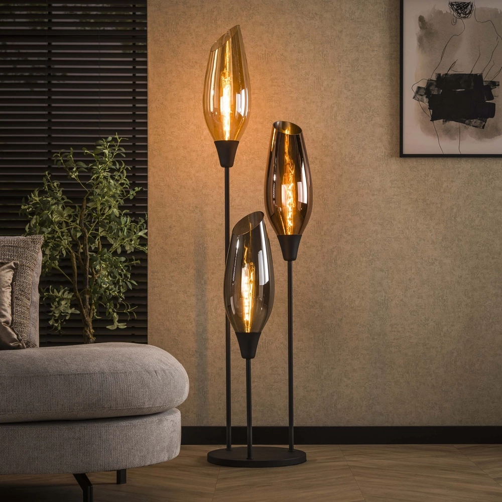 Lampe de pied en verre Cocoon 3x E27 - 168cm - verre XL