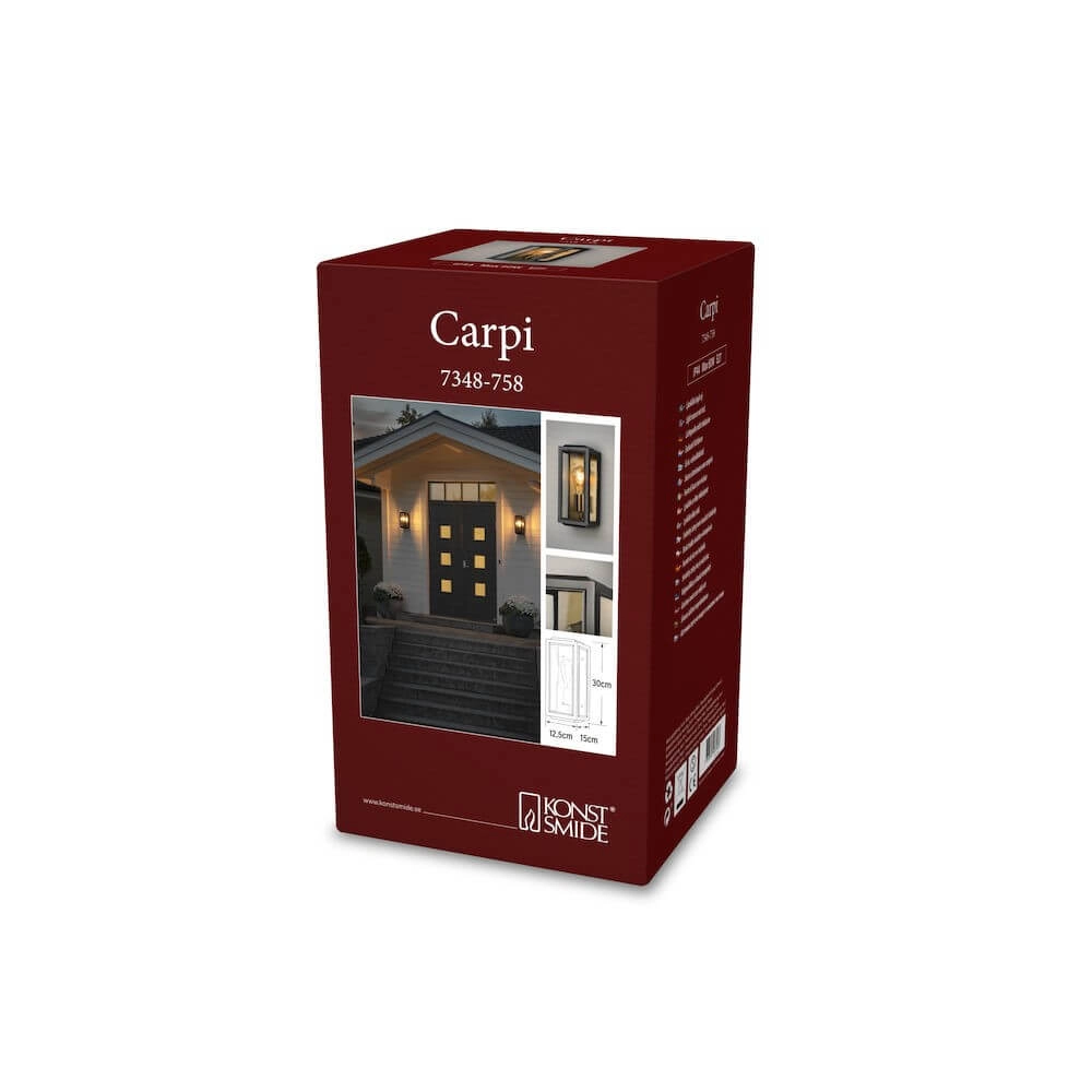 Lampe d'extérieur noire et dorée Carpi KonstSmide 7318303487583