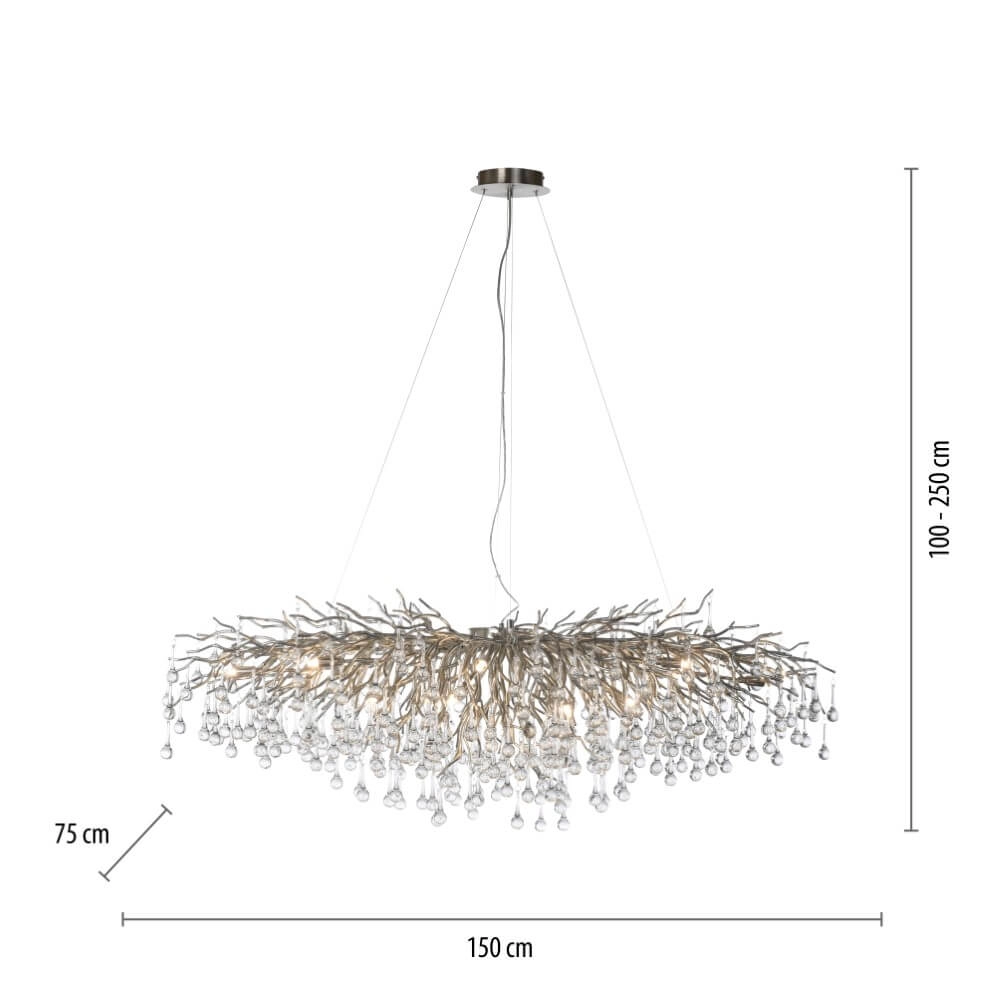 Grand lustre Icicle acier Paul Neuhaus 4012248332924