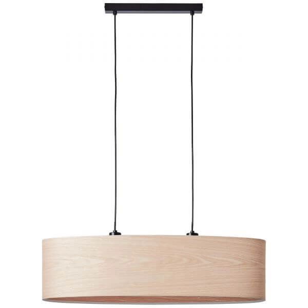 Lampe suspendue Ovale Romm noir avec du bois marron Brilliant 4004353394829