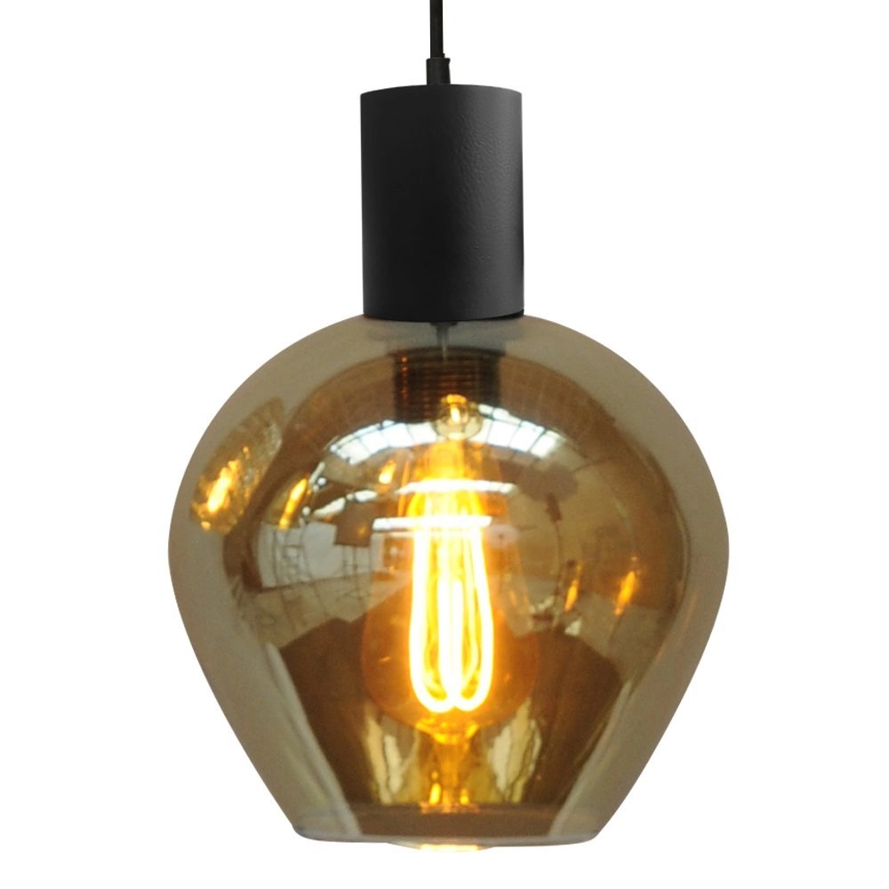 Lampe suspendue noire pour salle à manger Bounty Verre rond à 3 lumières Masterlight 8718121247731