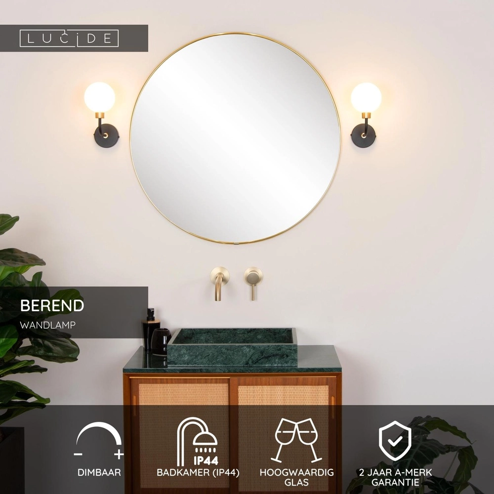 Lampe murale Berend noir et blanc Lucide 5411212302632