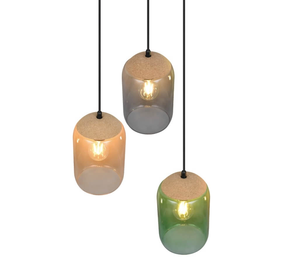 Lampe de table à manger en verre Cork 3 lumières Trio 4017807622980