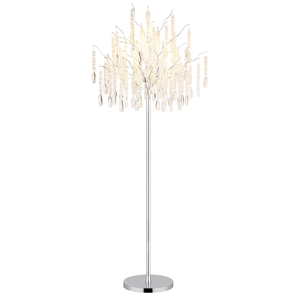 Lampe de pied Kinga Gris argenté Ø 55cm