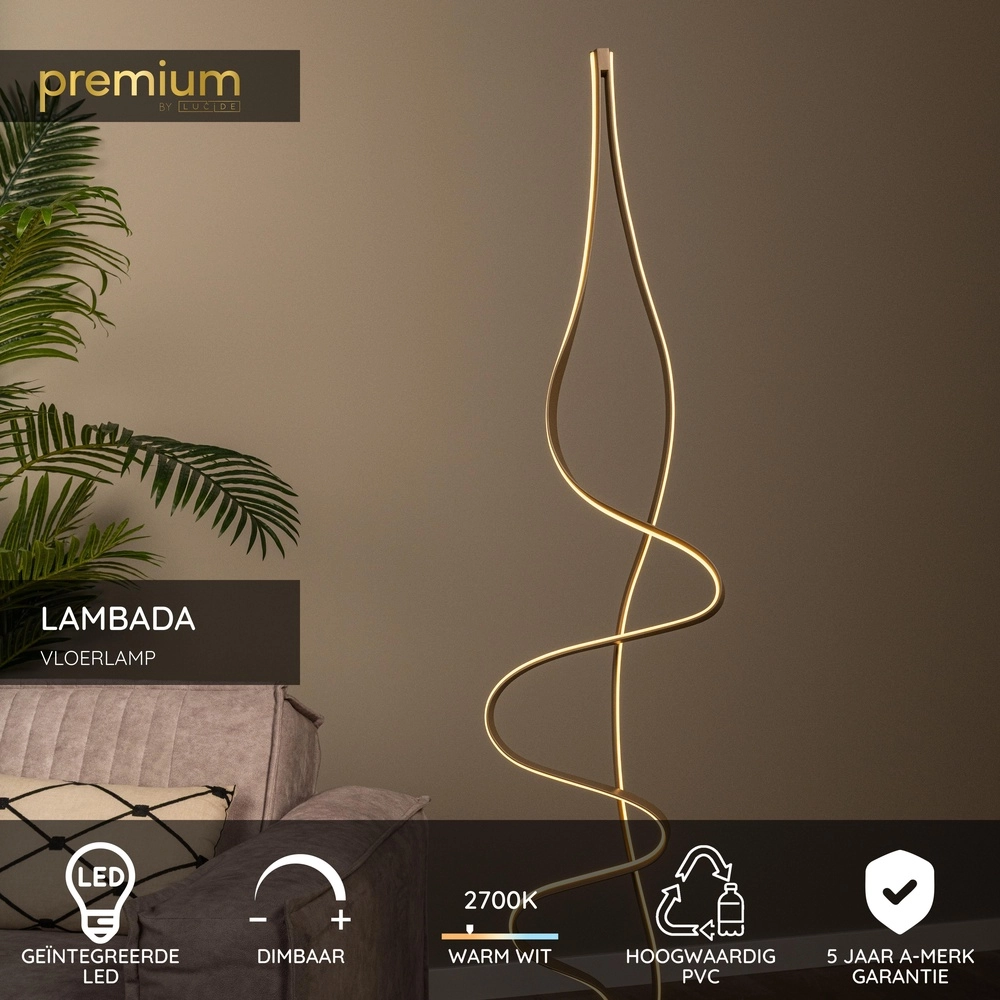 Lampe de pied Lambada Conception chamapgne Premium by Lucide 5411212520937