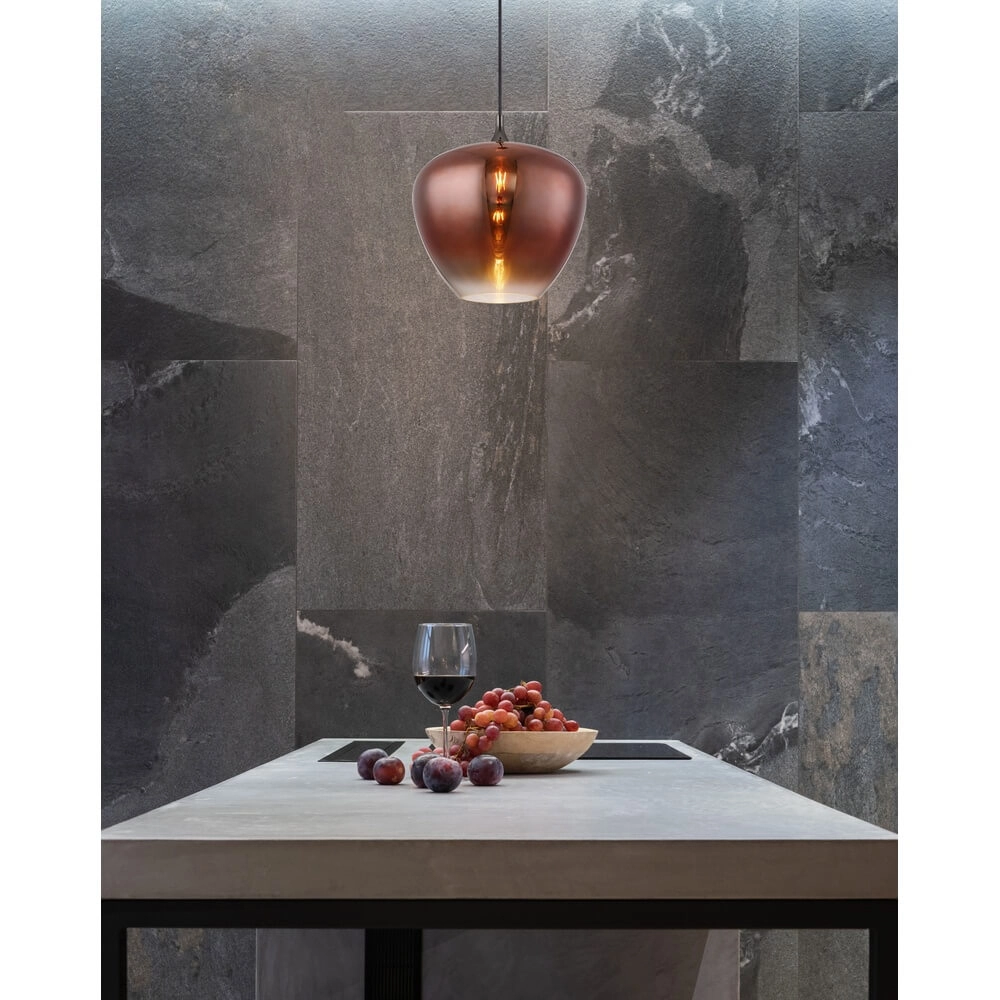 Suspension noire Maxy avec verre rouge Ø 40cm Globo 9007371456970