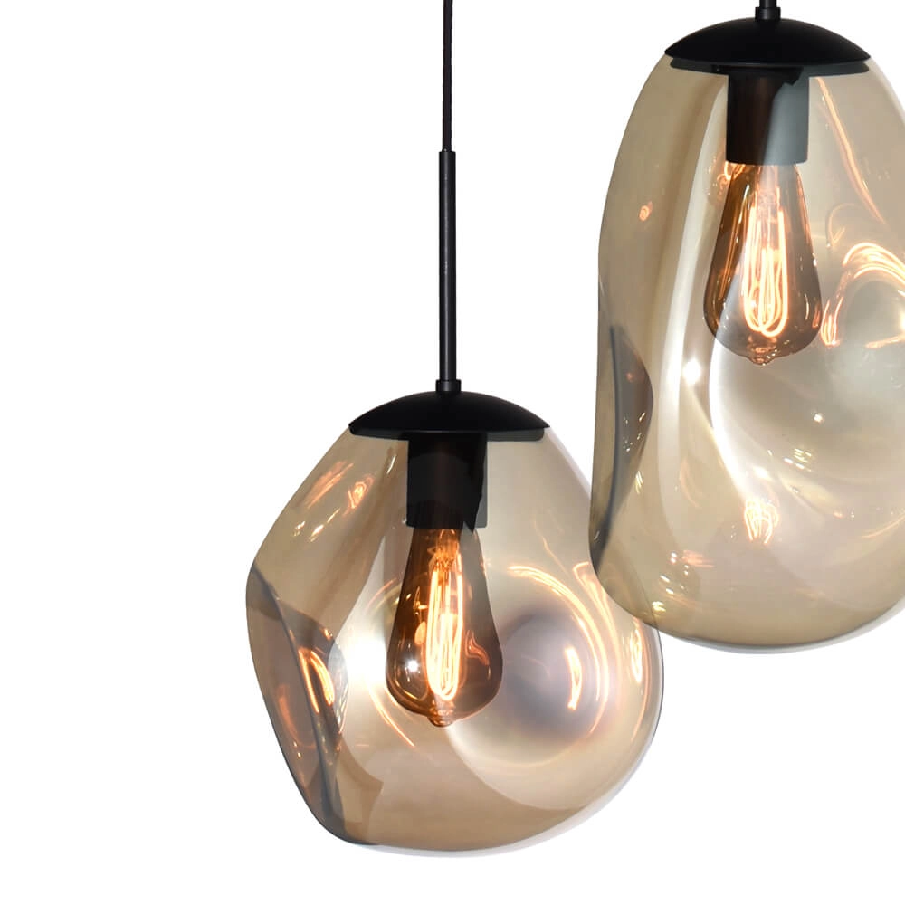 Lampe suspendue Lava Oval 8x verre doré Masterlight 8718121290188