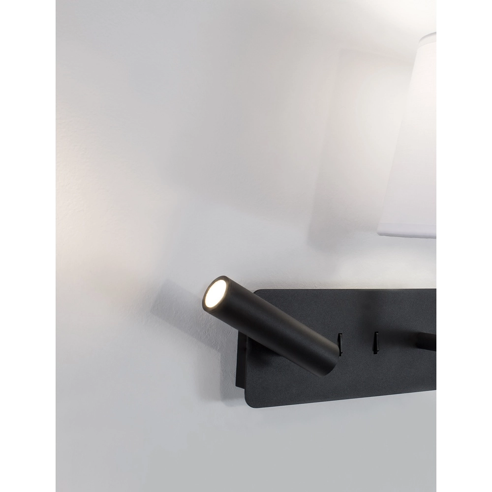 Applique murale Savona noir avec capuche blanche Lyora 5212017430175