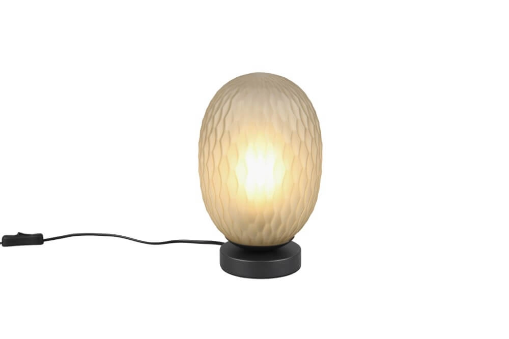 Lampe de table Facette avec verre vert nervuré