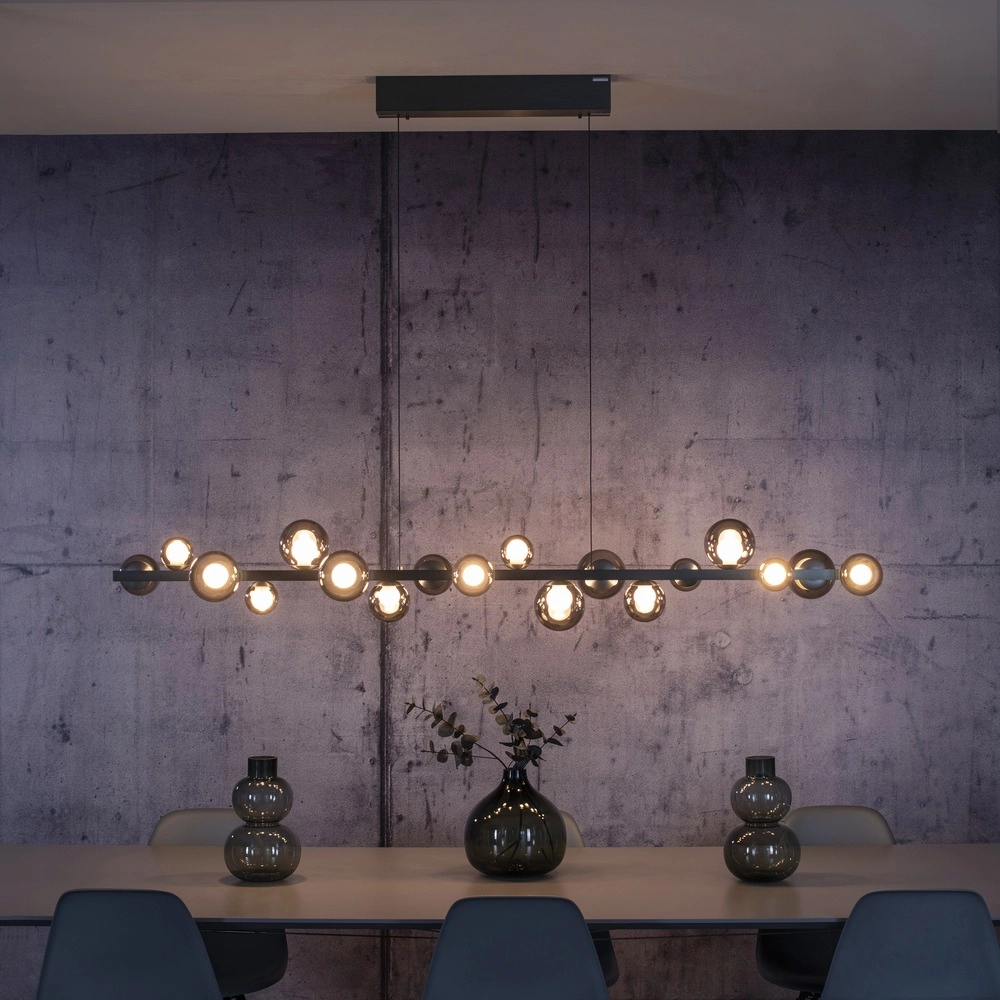 Lampe pendante de table à manger Pure E-Popup 18L - avec verre fumé Paul Neuhaus 4012248396452