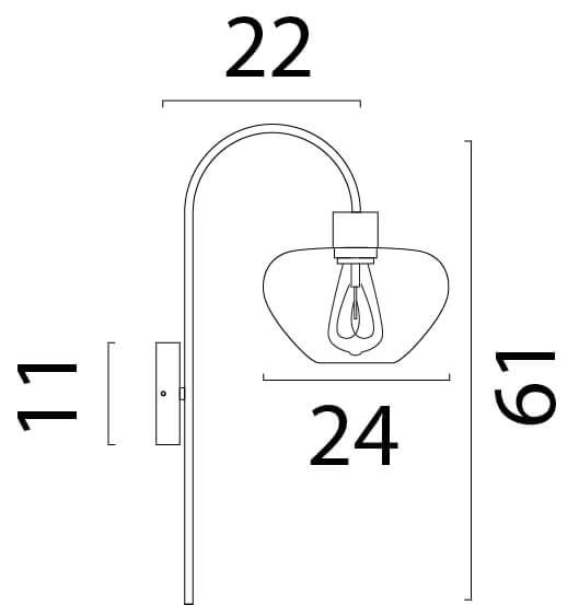 Applique murale Genua noir avec verre doré Masterlight 8718121361161