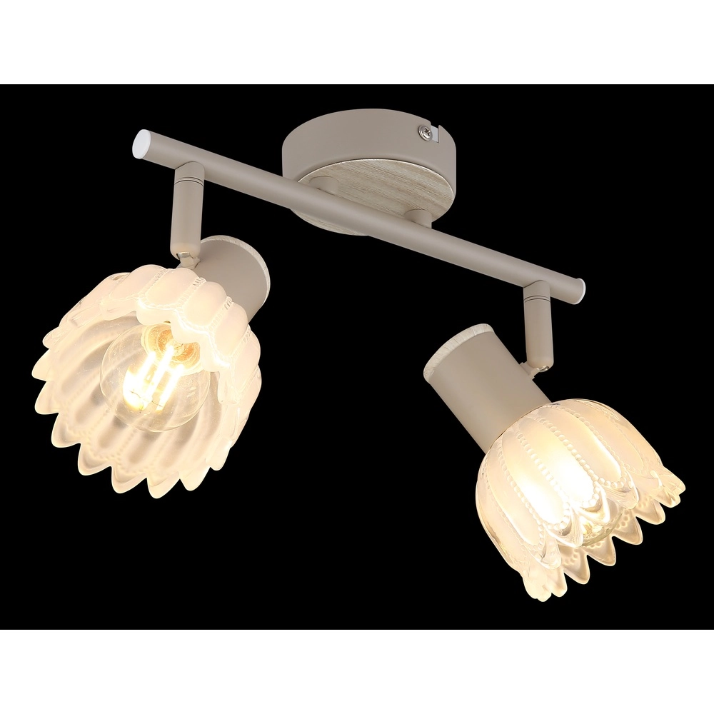 Spot de plafond à 2 lumières Planta brun sable Globo 9007371569939