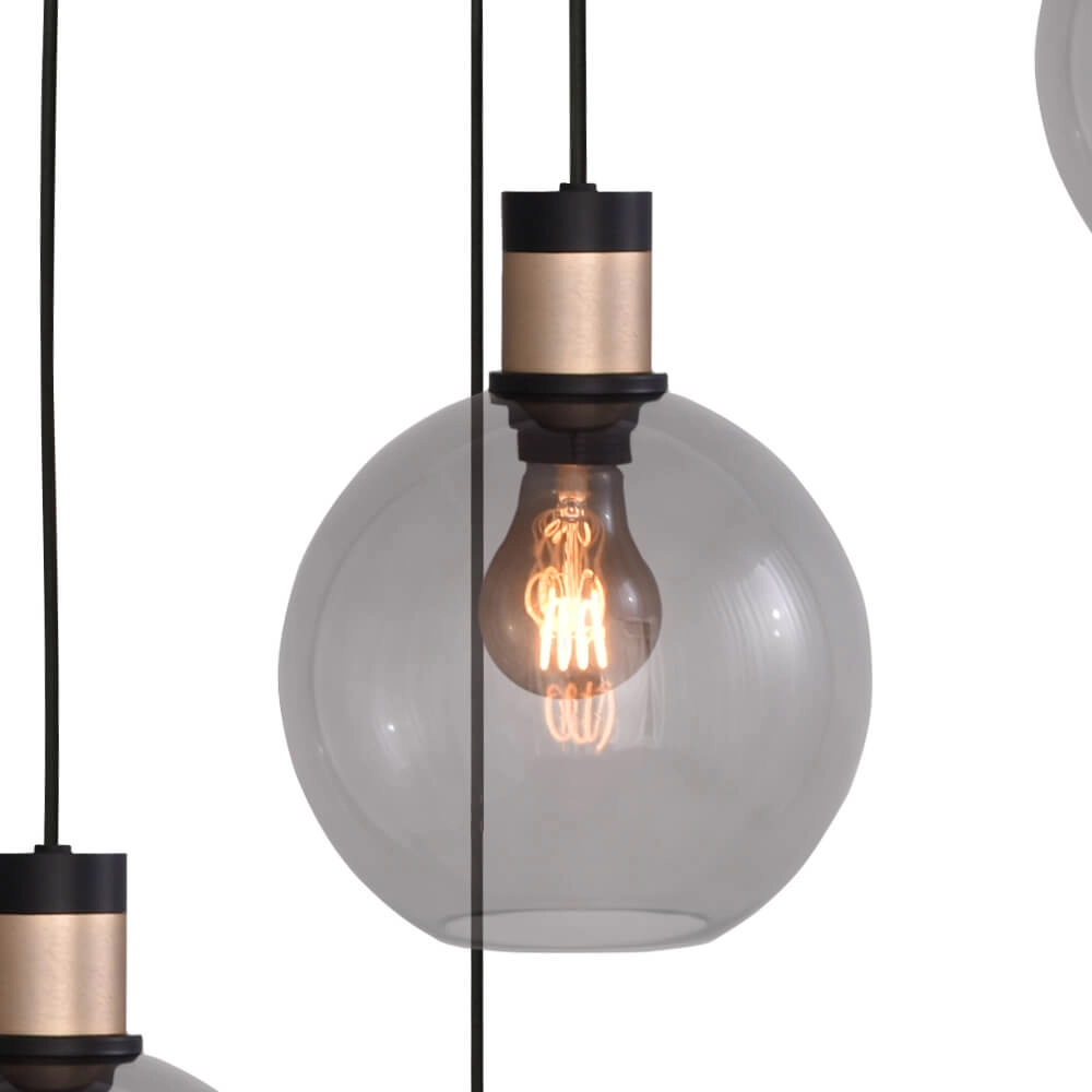 Lampe suspendue Vide Lazise 2 5x Ø 20cm doré avec noir Masterlight 8718121303857