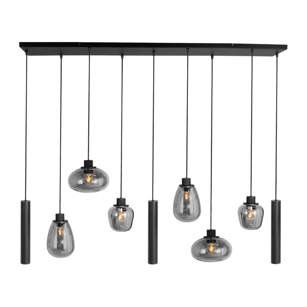 Lampe suspendue pour table à manger Reflexion noir avec verre fumé Steinhauer 8712746172959