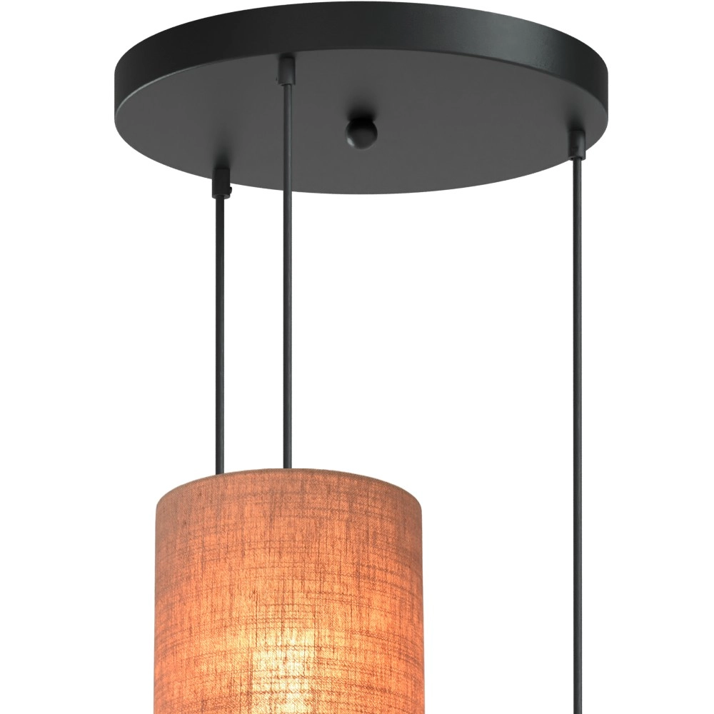 Lampe suspendue à 5 lumières Lisbourg Noir avec capuche beige beige Masterlight