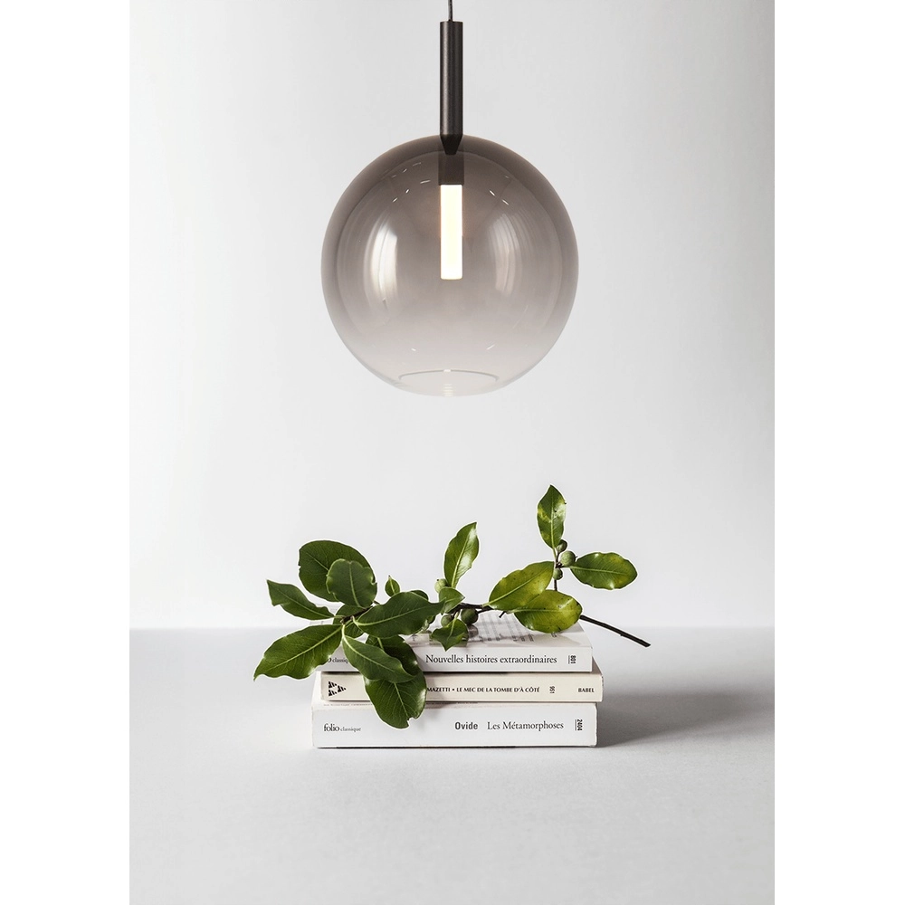 Lampe pendante Ø 24cm Lido Ball avec du verre qui s’estompe à la fumée Masterlight 8718121324708