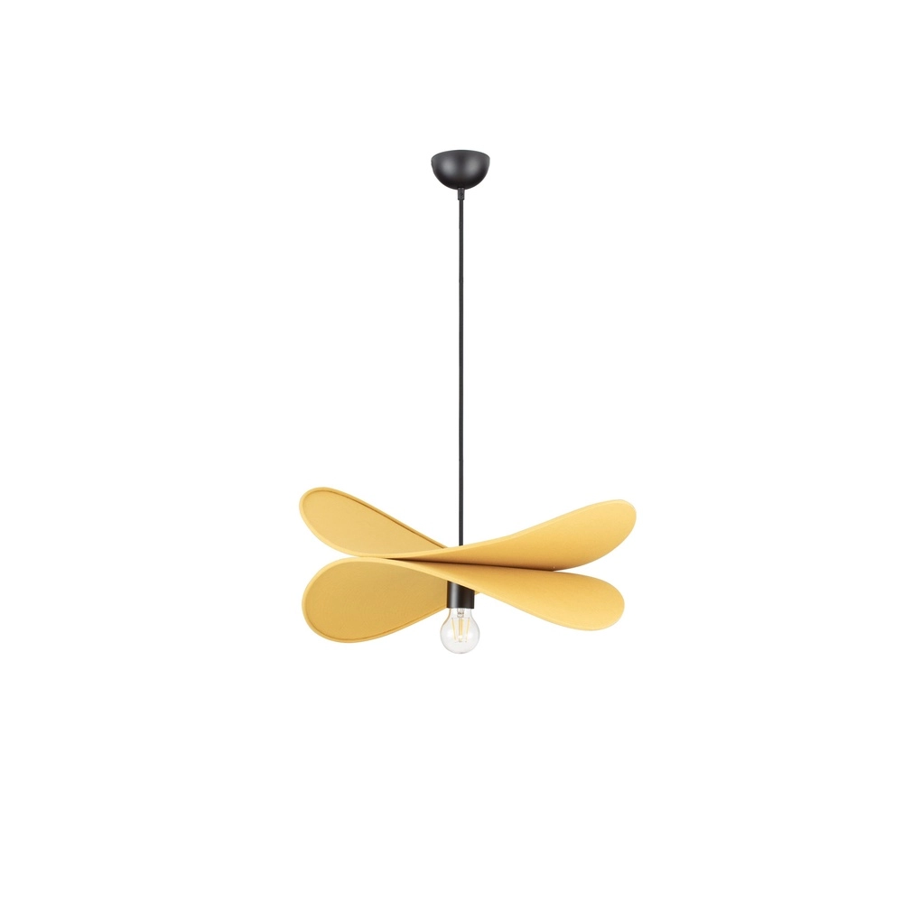 Lampe pendante moderne Luve noir avec jaune Lyora 5212017493705