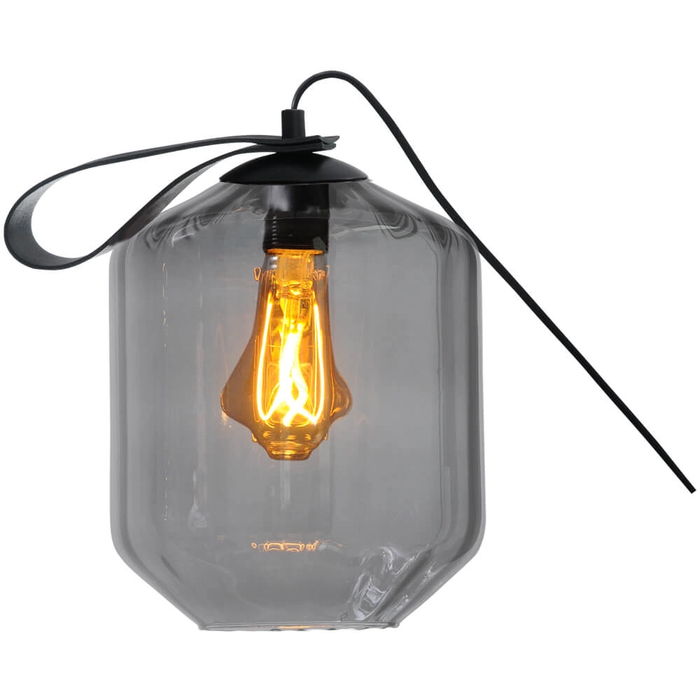 Lampe de table Porto Transporter avec un verre fumé Jagger Lampe de table Porto Transporter avec un verre fumé Jagger