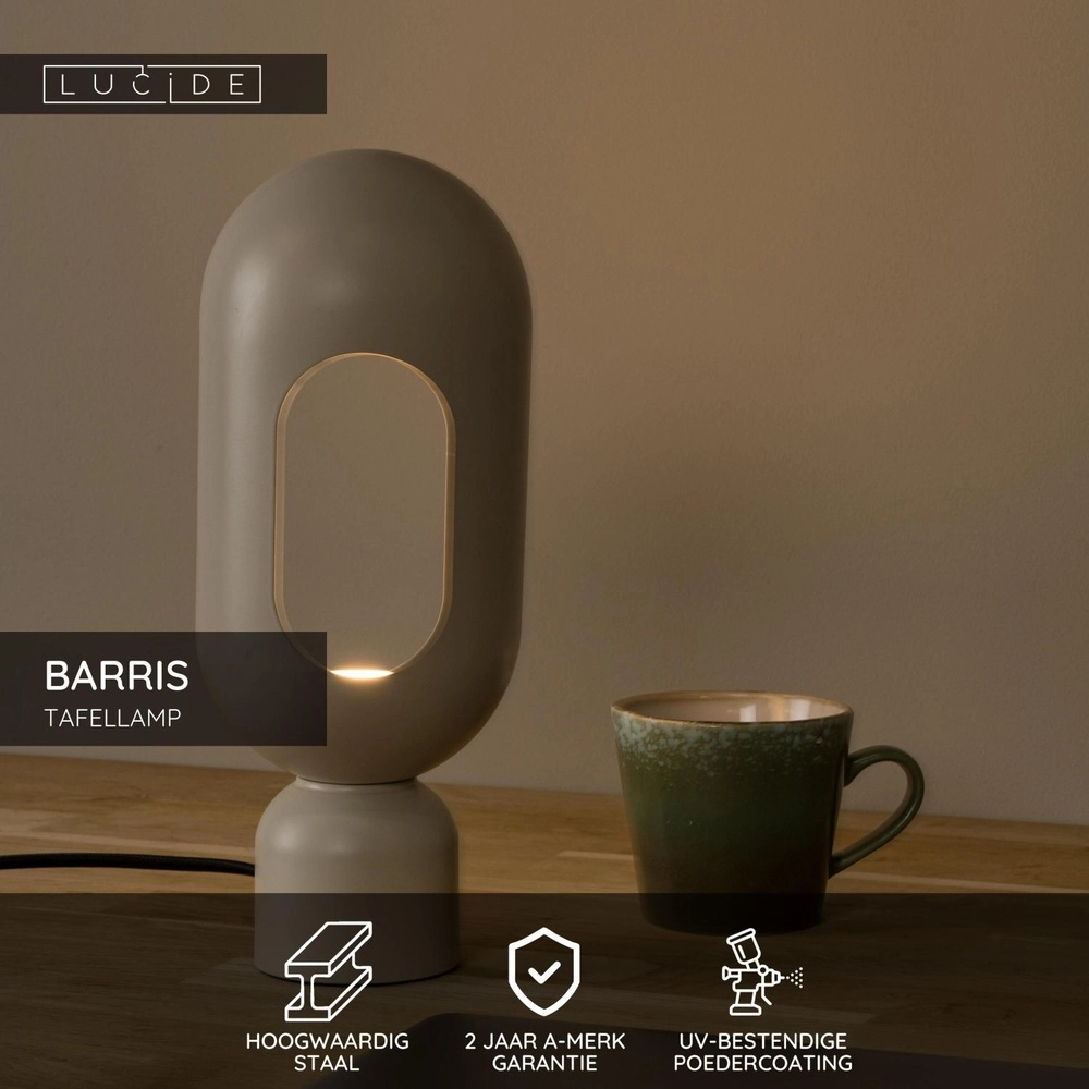 Lampe de table Barris taupe Lucide 5411212051585
