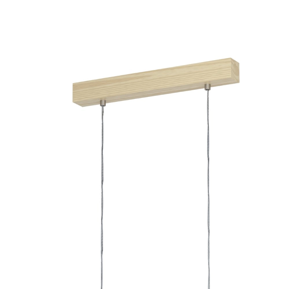 Lampe suspendue salle à manger Castralvo bois marron avec capuchons blancs Eglo 9008606310043