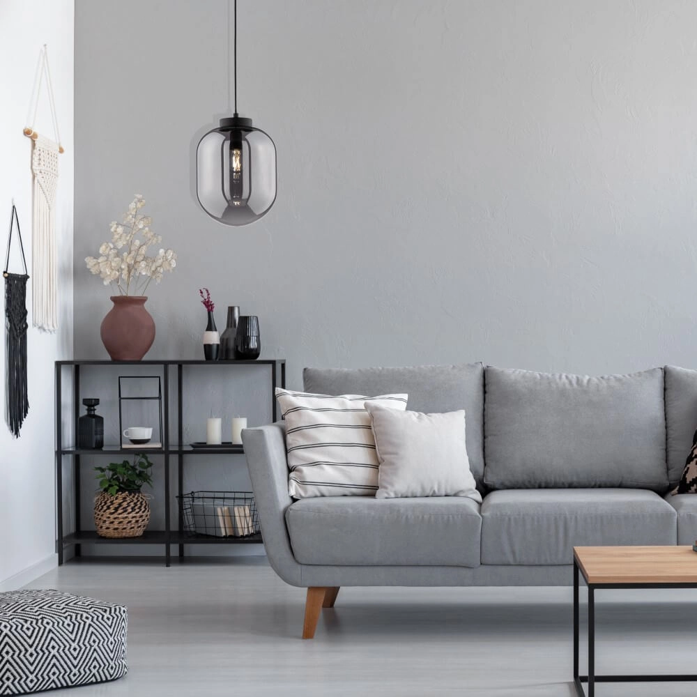 Lampe à suspension en verre fumé Regi Ø 24 cm Fischer & Honsel 4003694607100