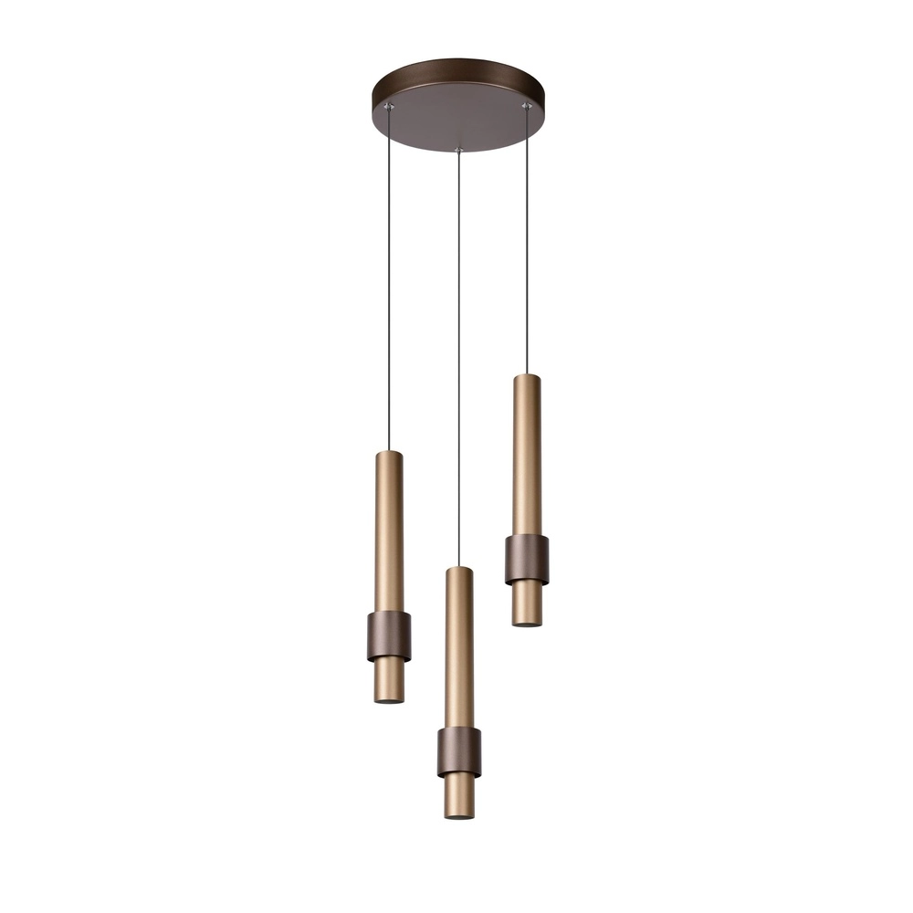 Lampe suspendue élégante Margary 3 café brun clair
