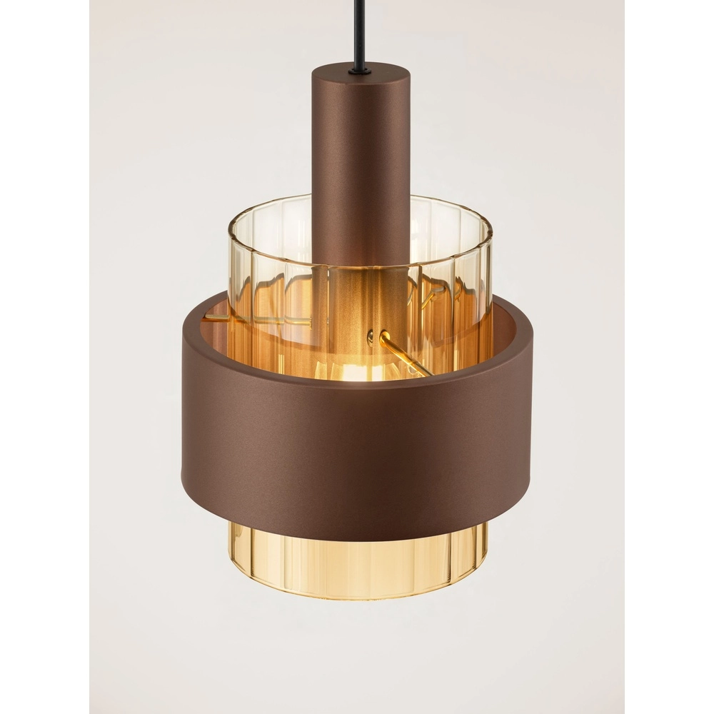 Lampe pendante moderne Serena brun café Ø 18,5cm Lyora 5212063501133
