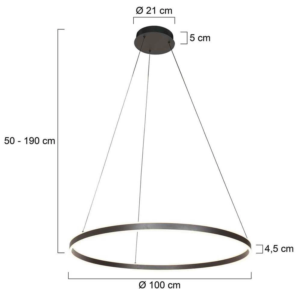 Suspension design Ringlux noir Ø 100cm Steinhauer 8712746171686