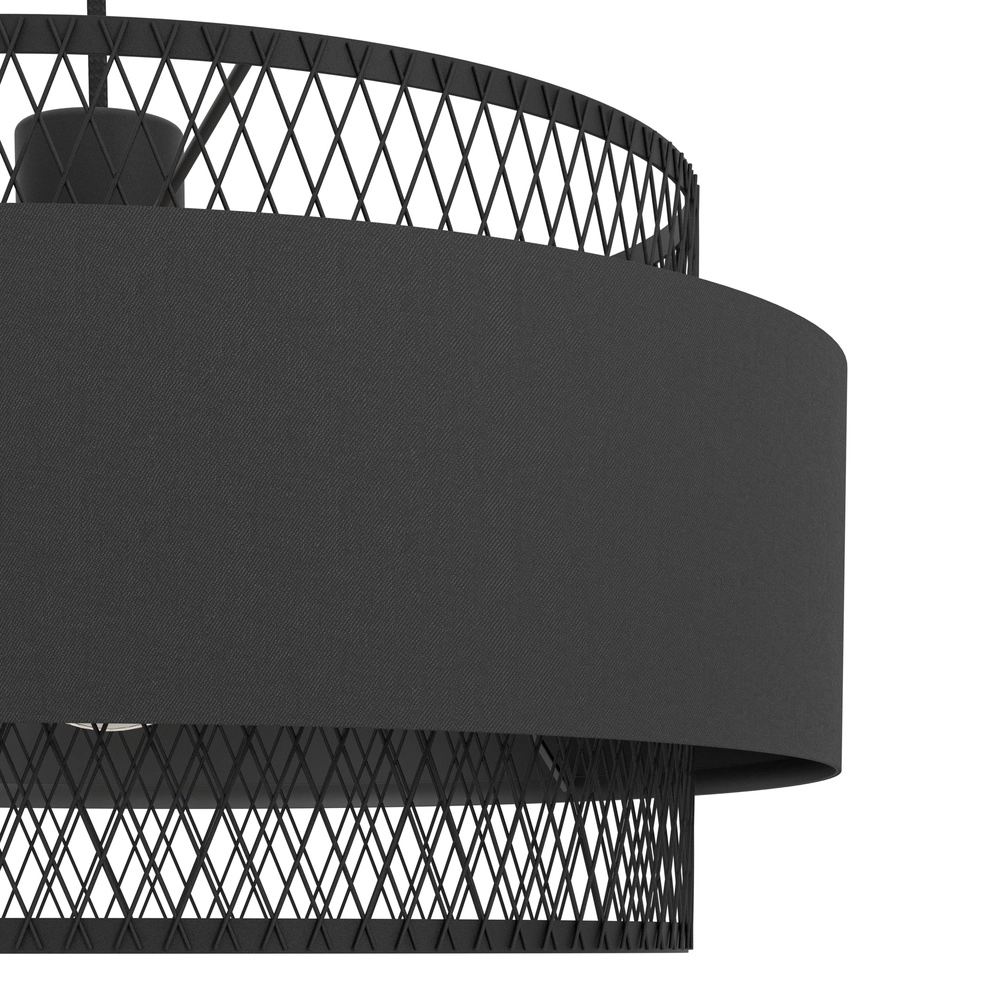 Lampe pendante noire Bazely Ø 40cm - 1x E27 Eglo 9002759436681
