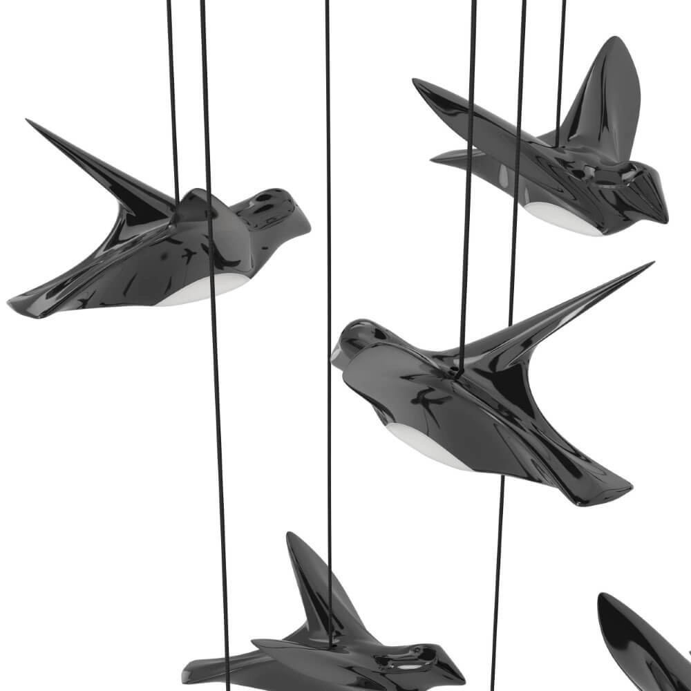 Lampe suspendue Paratebueno rectangulaire avec des oiseaux Stars of Light 9008606270651