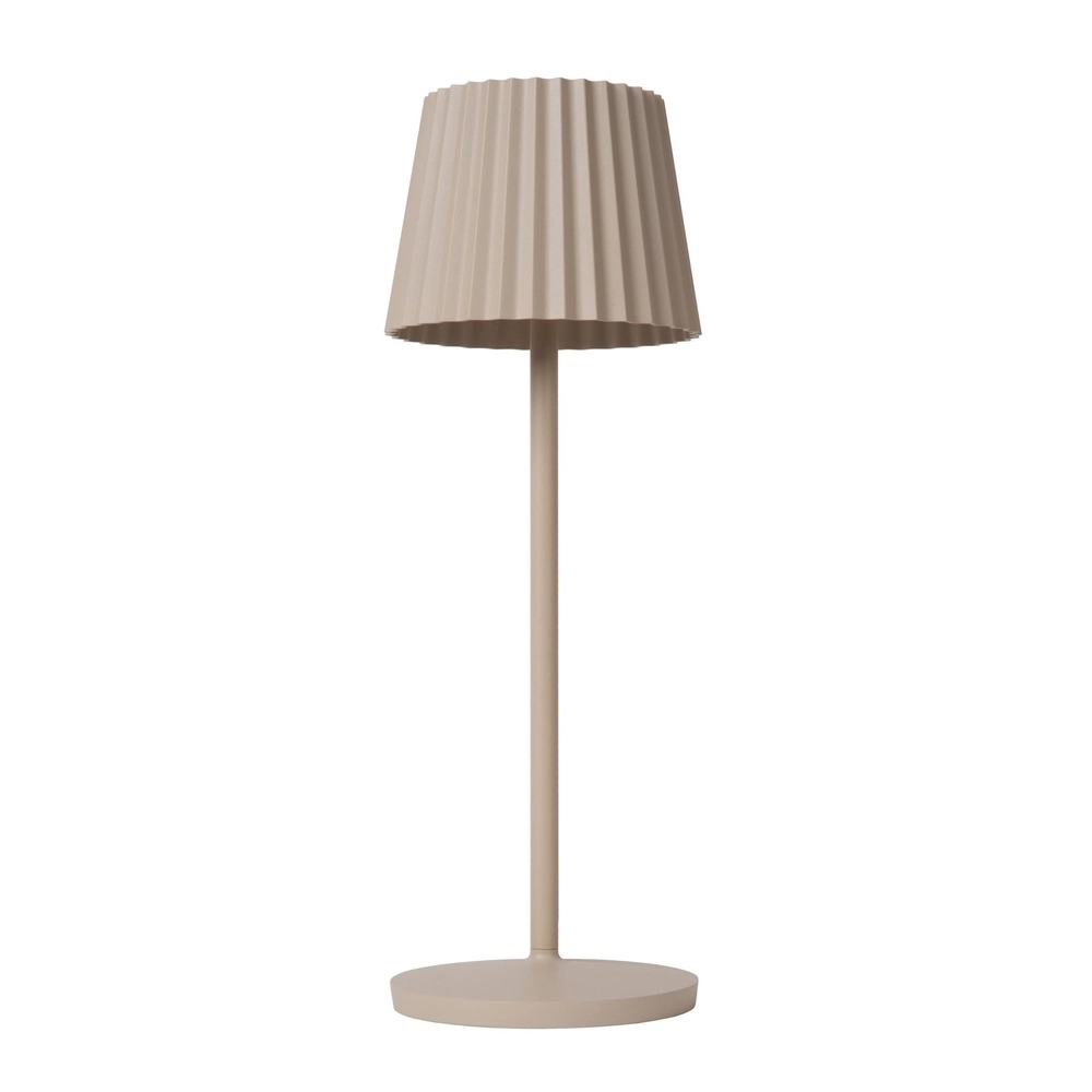 Lampe de table rechargeable Justine Marron sable avec station de recharge
