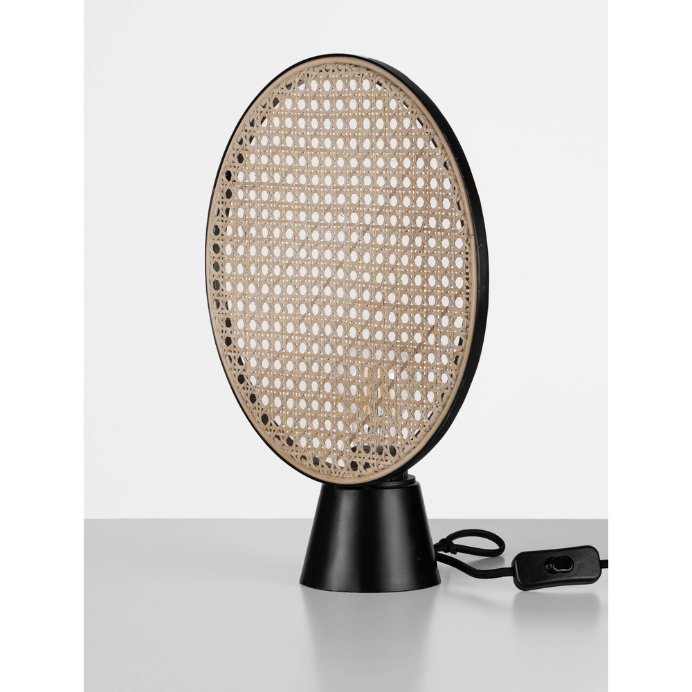 Lampe de table Tiera Rotin avec noir Lyora 5212017477545