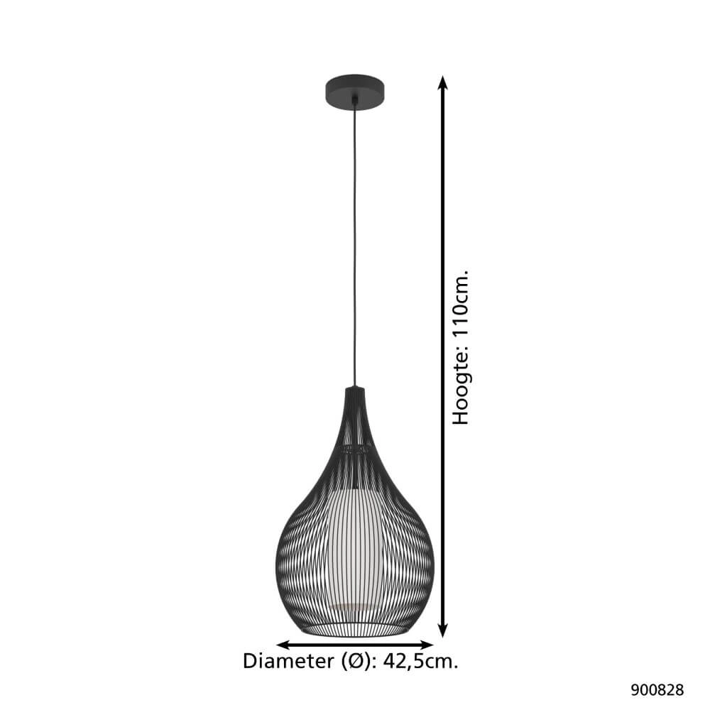 Lampe suspendue noire moderne Razoni 1 Ø 32,5 cm Eglo 9008606267958