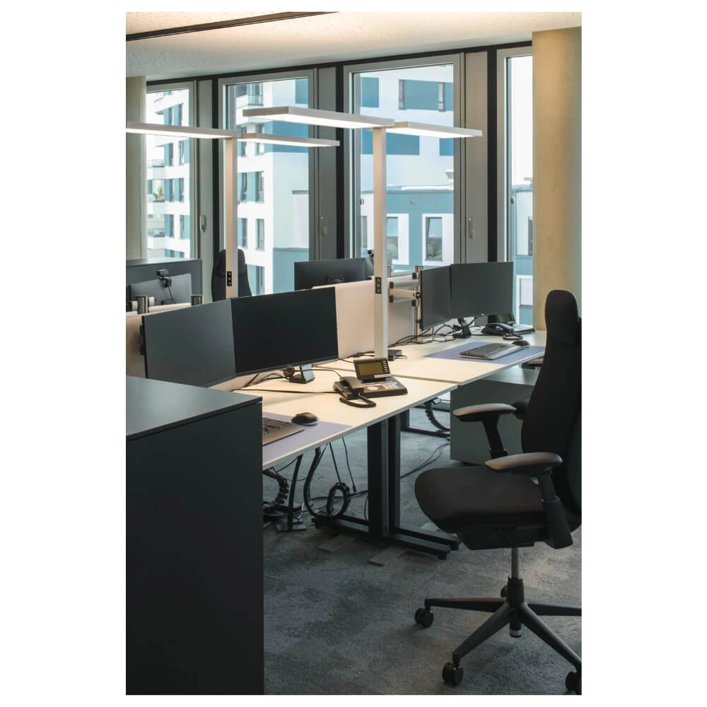 Lampadaire de bureau LED Worklight Pro blanc - double SLV 4024163277969