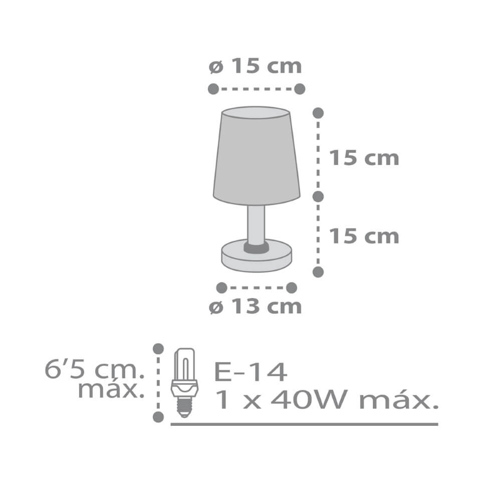 Lampe de table pour chambre d'enfant Star Light gris doux Dalber 8420406001395