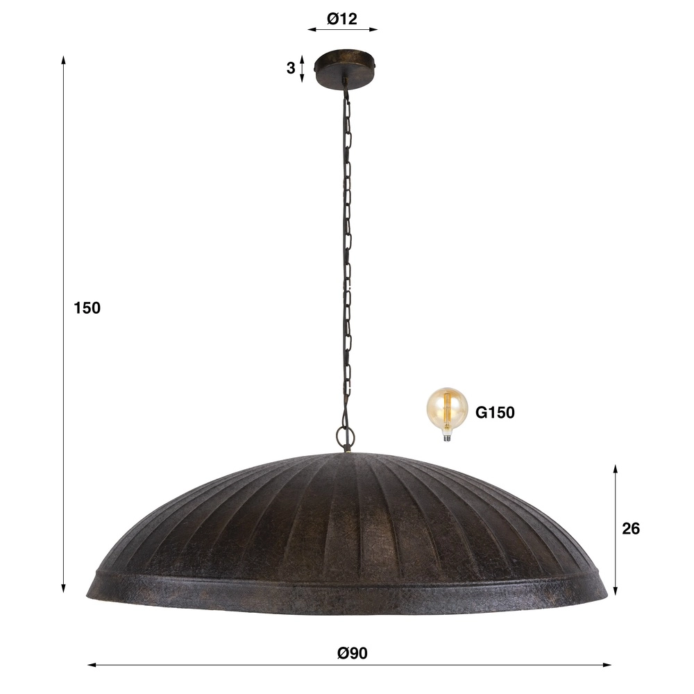 Lampe de bureau industrielle Guard Ø 90cm - brun fumé Lyora 8716803511514
