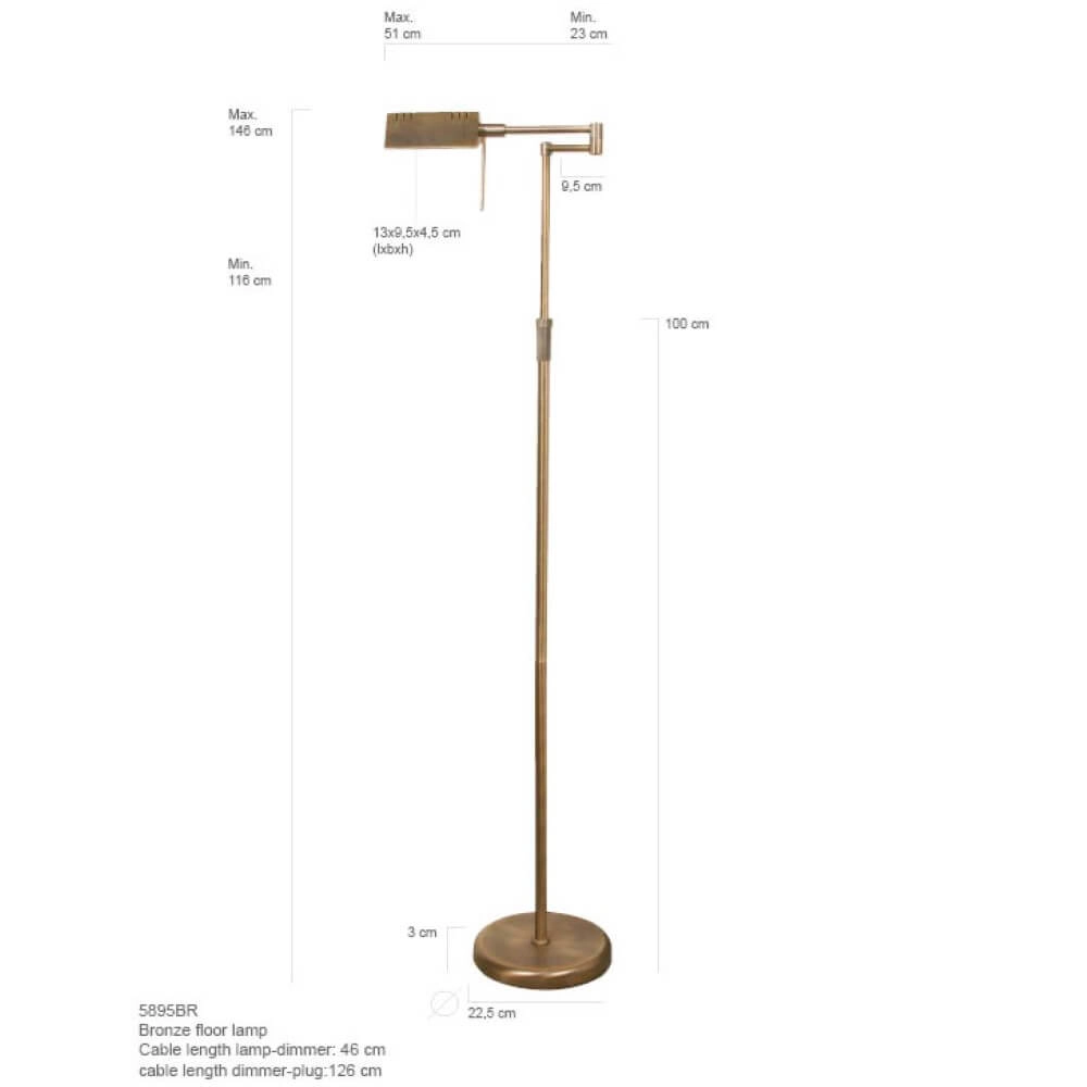 Lampadaire LED Mexlite brun bronze Steinhauer 8712746049541