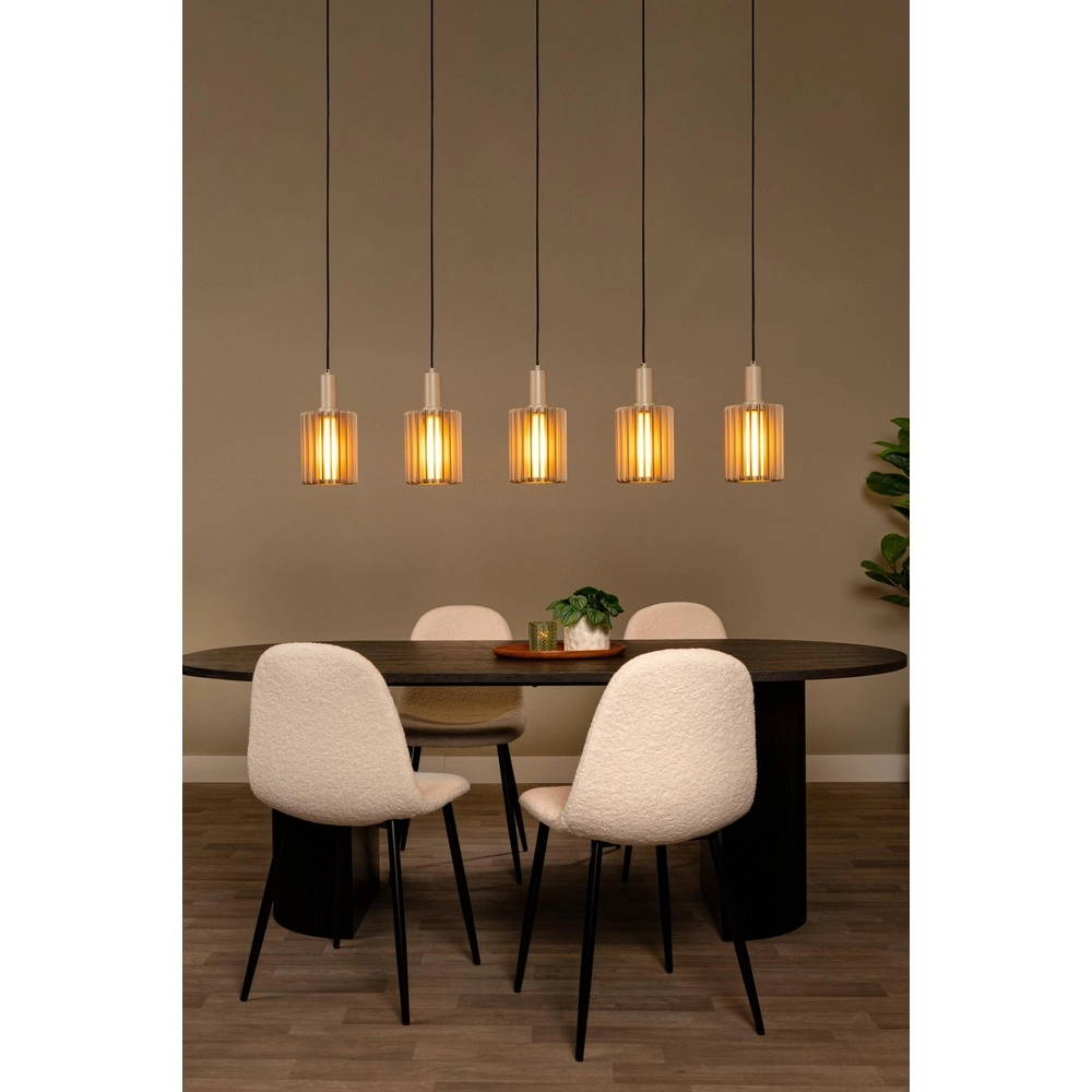Lampe suspendue à 5 lumières Lambres taupe pur Lucide 5411212452979