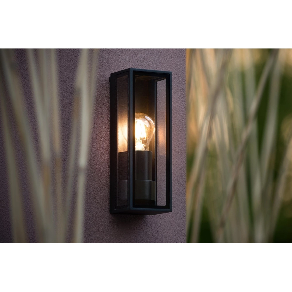 Lampe murale de conception Dukan Simple noir IP65 Lucide 5411212151872