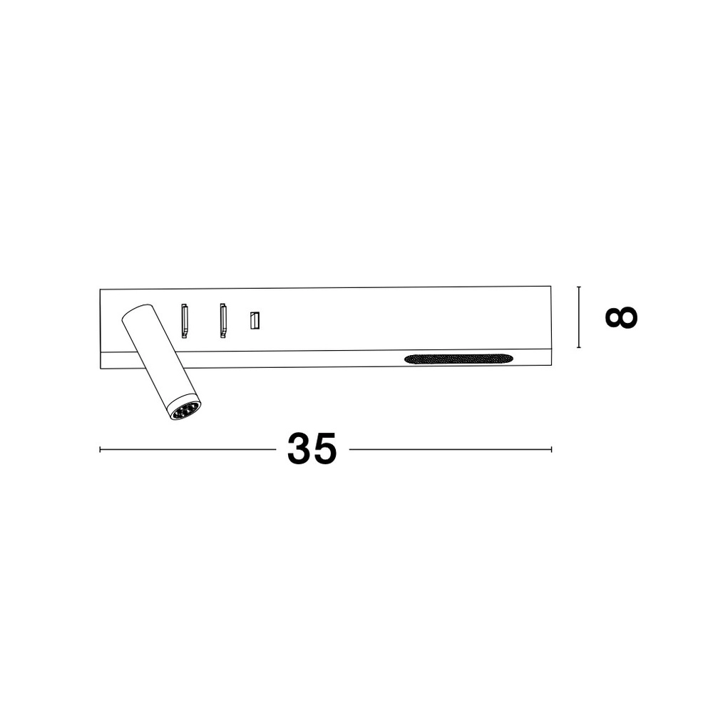 Lampe de chevet Vida Gauche Noir avec USB Lyora 5212017427847