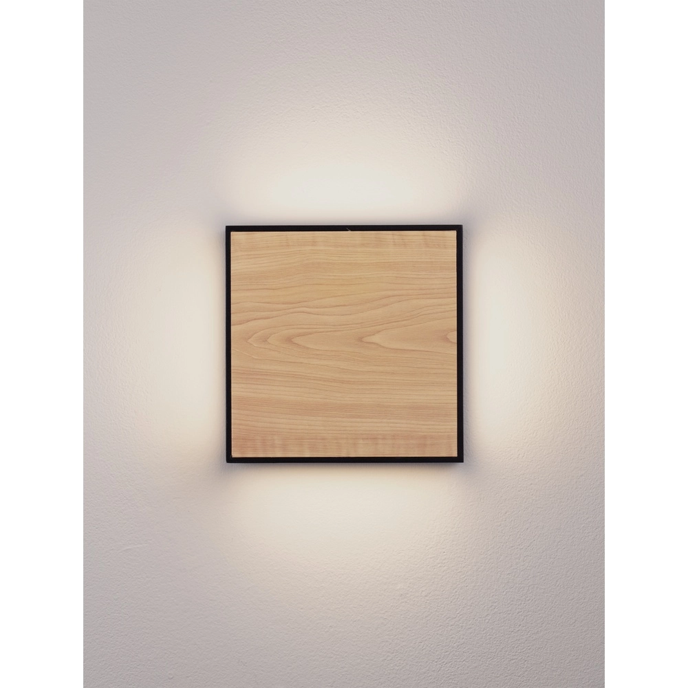 Applique murale carrée Astral anthracite avec bois Lyora 5212017449924