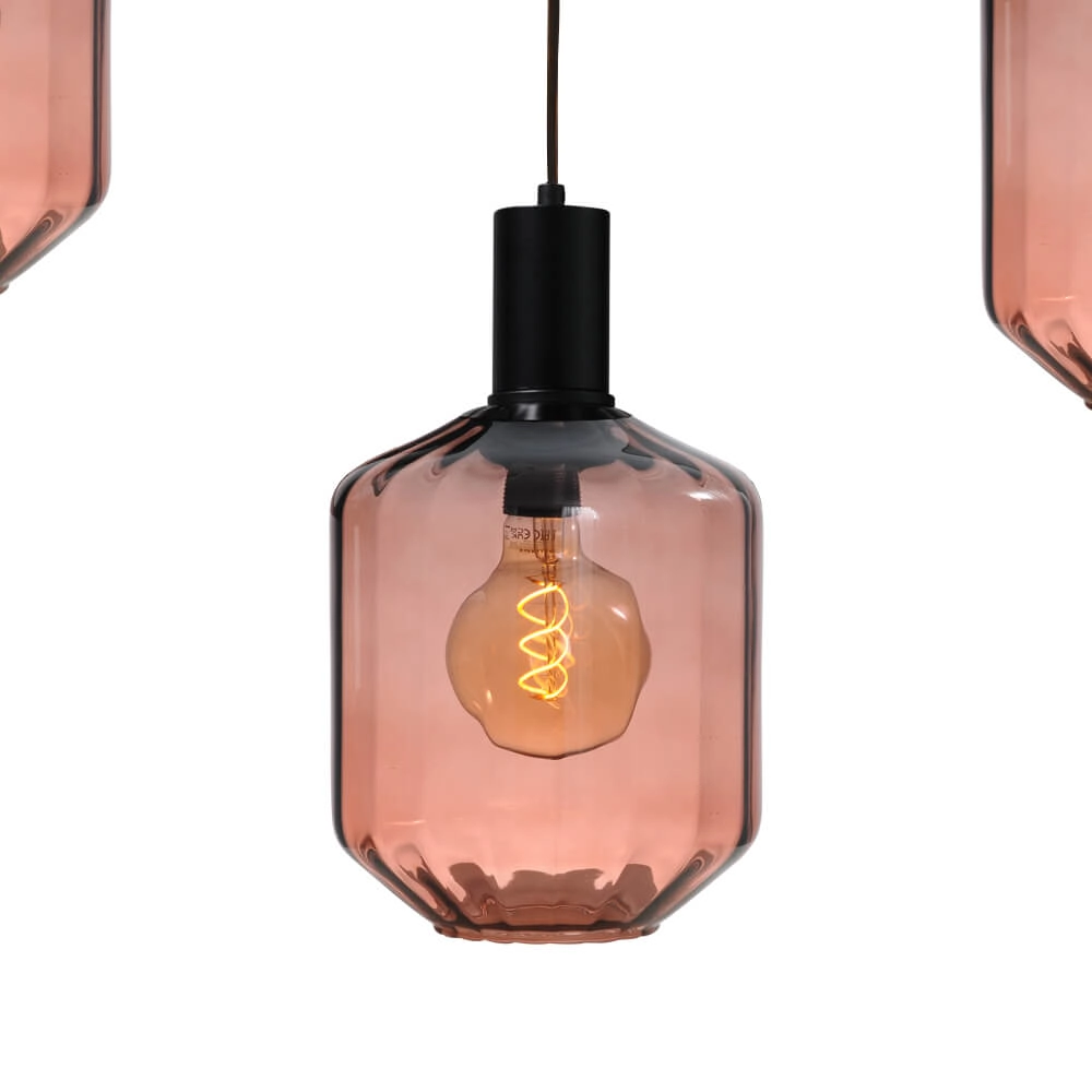 Lampe suspendue 5 lumières - noire - Porto avec lunettes rouges Jagger - Ø 24cm Masterlight 8718121270265