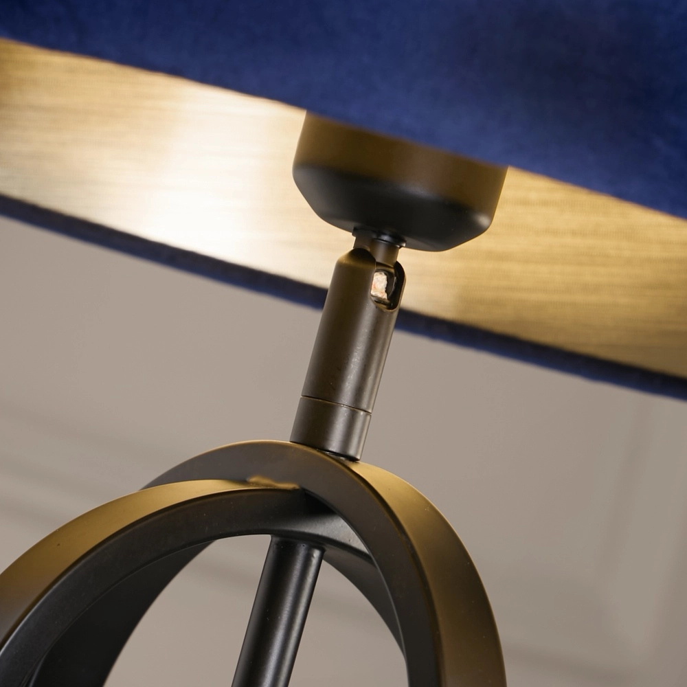 Lampe de table Chic noir avec capuche bleue Searchlight 5053423305042