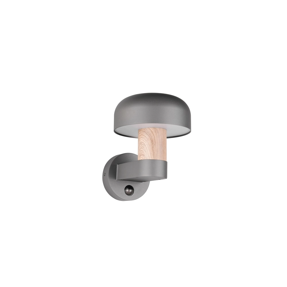 Applique murale Fraser Gris avec bois et capteur Trio 4017807648577
