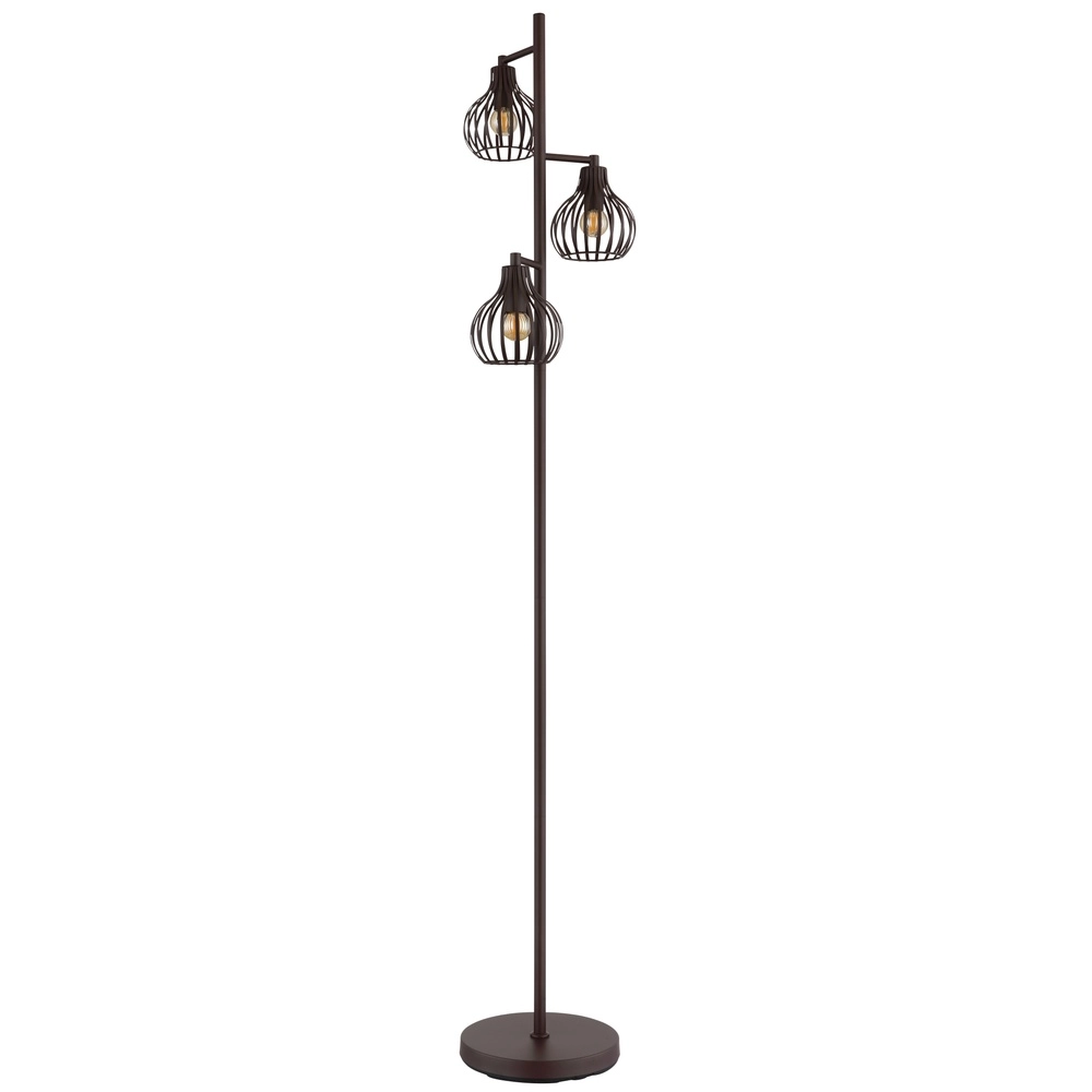 Lampe de pied à 3 lumières Mateo brun rouille Globo 9007371569236