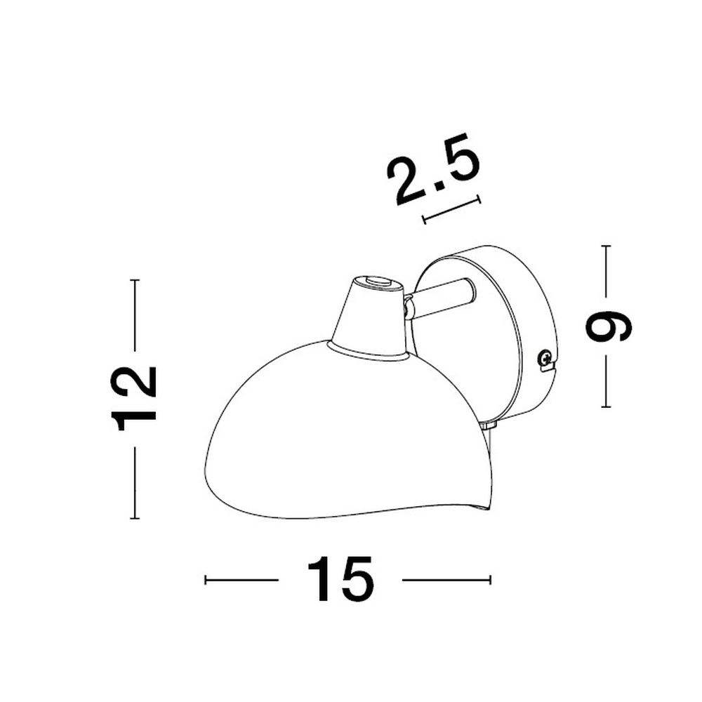 Applique murale Geti Noir avec intérieur doré Lyora 5212017436382