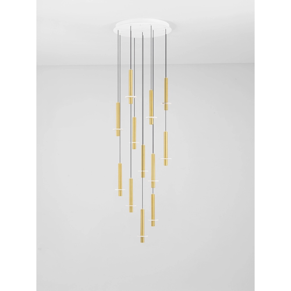 Lampe pendante de conception Noemi or avec blanc Ø 62cm Lyora 5212063503328