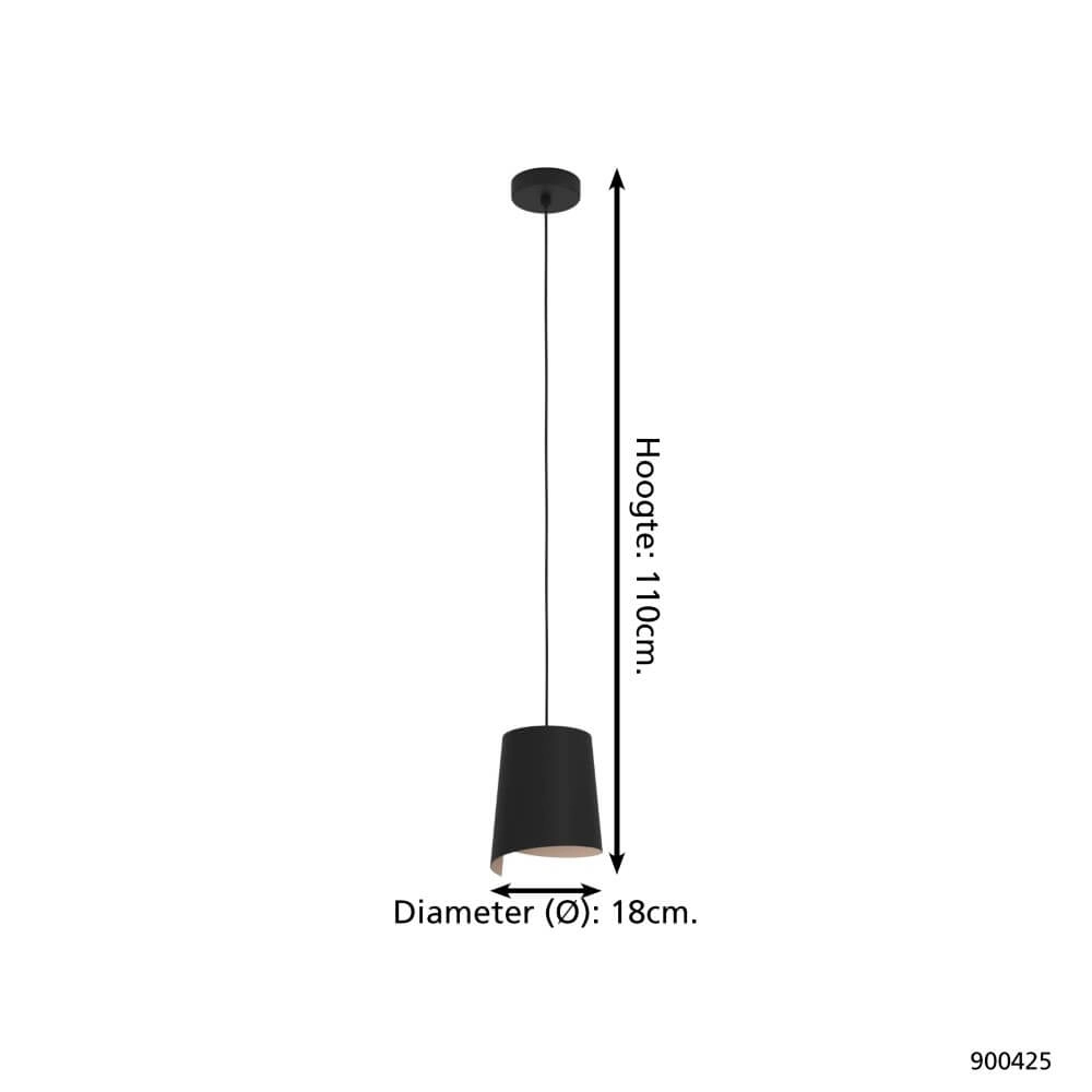 Lampe suspendue noire Bolivia Ø 18 cm Eglo 9008606243853